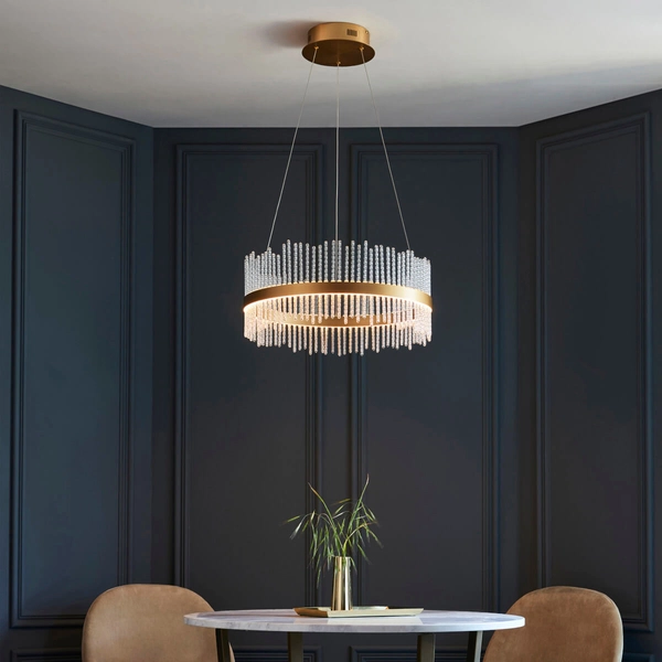 Lampa wisząca okrągła L&-1107671 LED 41W 3000K złoty przezroczysty