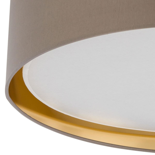 Plafon okrągły glamour Bilbao 4399 TK Lighting tkaninowy beżowo złoty