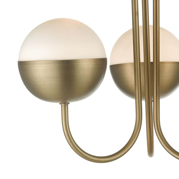 Sufitowa lampa kulista Andre AND0342 potrójna mosiądz biały