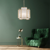 Wisząca lampa na łańcuchu SERGIO P0528-03A-V6AC szklana złoty