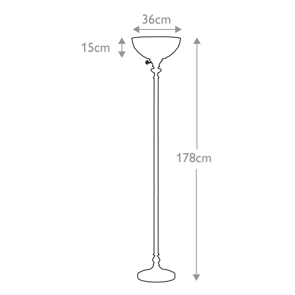 Podłogowa lampa witrażowa Kami QZ-KAMI-UL Quoizel szkło metal brąz multikolor