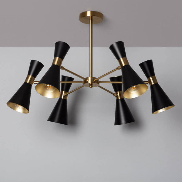 Wielopunktowa lampa sufitowa Libre ABR-LWS-6XE27 Abruzzo czarny złoty