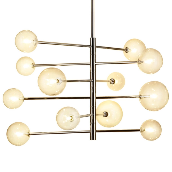 Wisząca lampa salonowa sticks Sola ST-5020-12 Step szklane kule chrom