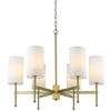 Modernistyczna LAMPA wisząca DENVER P06970BR-WH Cosmolight abażurowy żyrandol na łańcuchu złoty