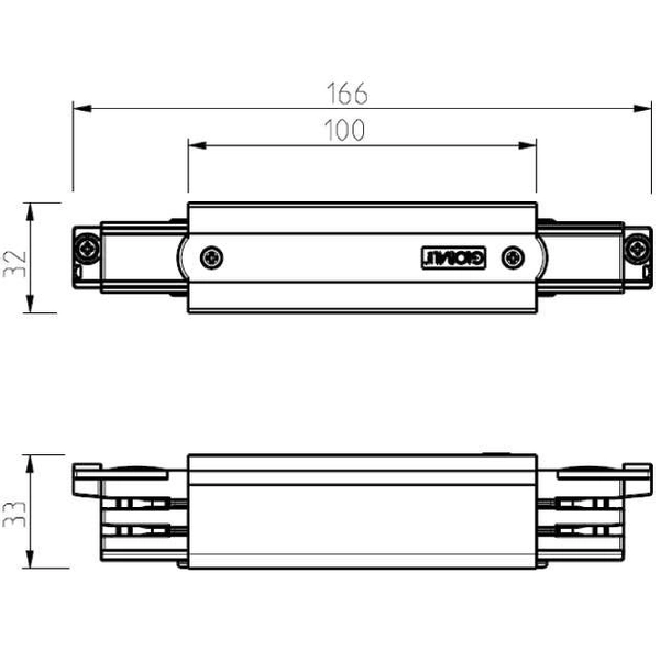 Zasilający łącznik liniowy wewnętrzny 8111 Shilo do 3-fazowej szyny czarny