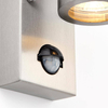 Podłużna lampa ścienna do ogrodu Palin PIR 75430 tubka IP44 srebrna