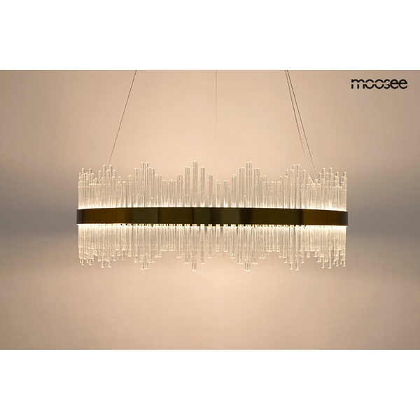 Wisząca lampa Florens MSE010100364 Moosee LED 46W 3000K do sypialni złoty biały