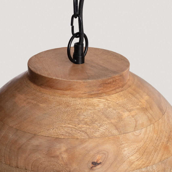 Drewniana lampa wisząca Boho ABR-NLW35-BH-E27 Abruzzo kopuła naturalny