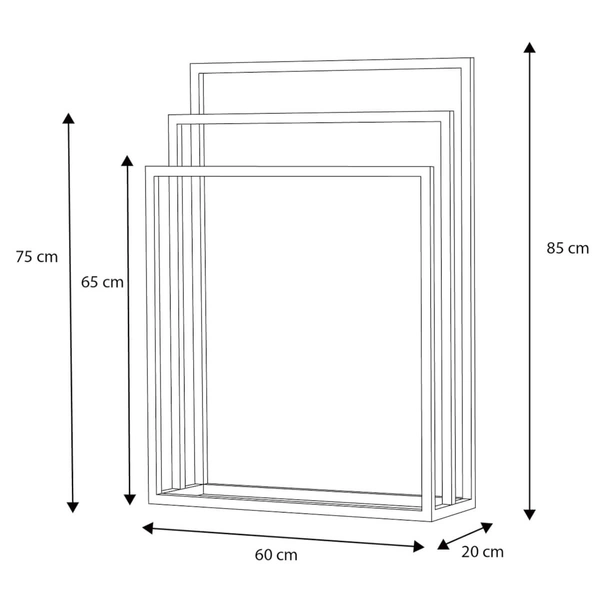 Potrójny wieszak Kaja Home KS-11 WIESZAK TOWEL III metalowy czarny
