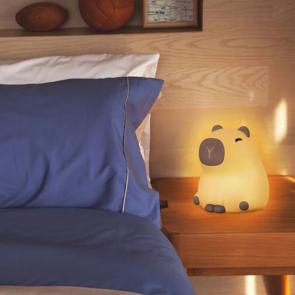 Nocna lampka do pokoju dziecięcego Kapibara 329004 LED 1W 3000K RGB beżowa