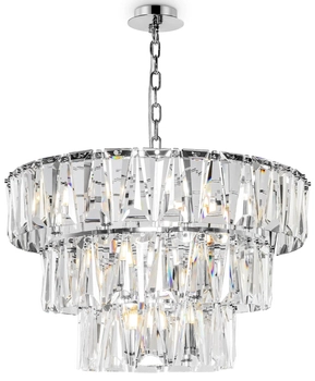 Żyrandol lampa wisząca Puntes MOD043PL-18CH pałacowa srebrna