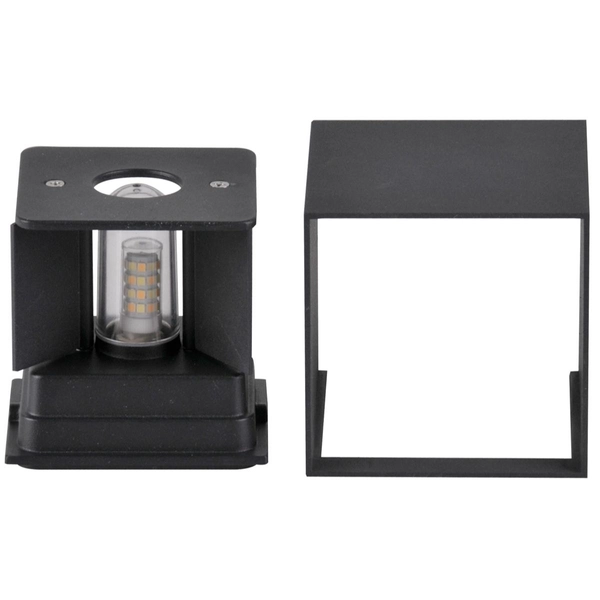 Elewacyjny kinkiet Kioto 318572 LED 5W kwadratowa oprawa czarna
