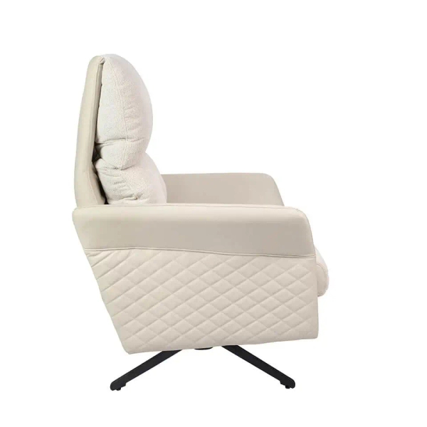 Fotel obrotowy RELAX beżowy KH1501100184 tapicerowany z podnóżkiem