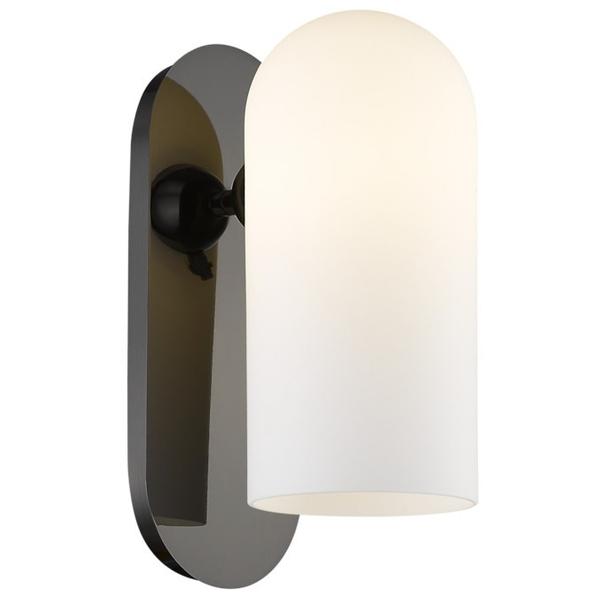 Ścienna LAMPA loft SEOUL  W01773BK Cosmolight tuba szklany kinkiet do przedpokoju czarny