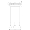 Molekułowa lampa wisząca MONIC MD1629-3A Copper szklana balls miedziana