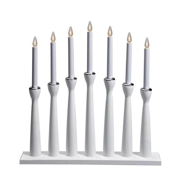 7-płomienna lampa świecznikowa Maseskar candle biała