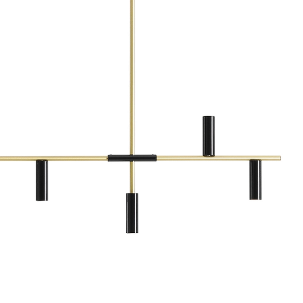 Nowoczesna lampa wisząca Trevo 1083T40 metalowe tuby czarna mosiądz