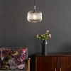 Regulowana wisząca lampa Demarius DEM0108 ryflowany szklany przezroczysty