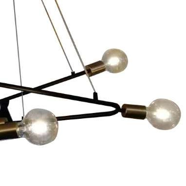 Industrialna LAMPA wisząca ESTRELLA LP-075/6P BK Light prestige metalowa OPRAWA zwis pręty czarne