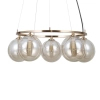 Okrągła wisząca lampa Molite PND-1098-5R-HB do jadalni złota bursztynowa