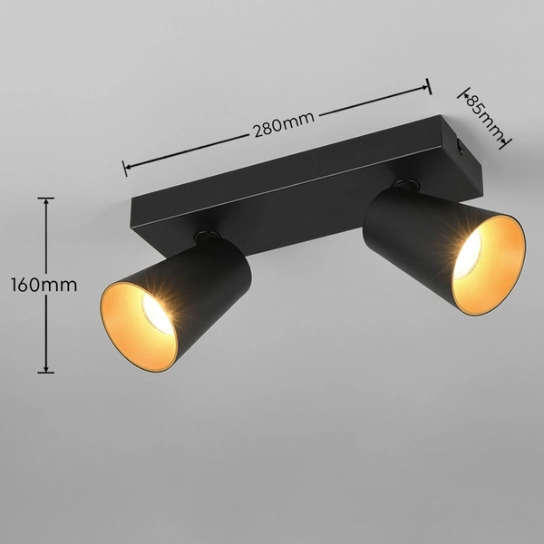 Reflektorowa lampa sufitowa Sharp 817100232 z regulacją tuby czarna