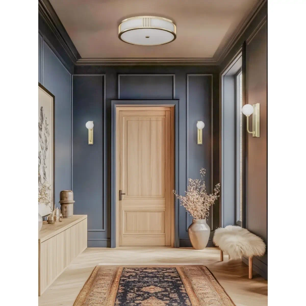 Okrągły sufitowy plafon Sandro PL Satin Nikiel 35 OR85792 szklany nikiel