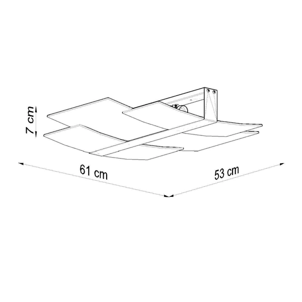 Sypialniana lampa sufitowa SL.1047 biała nad łóżko szklana