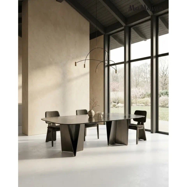 Czarny stół DUNE MM001501100380 szklany do jadalni 240x121cm