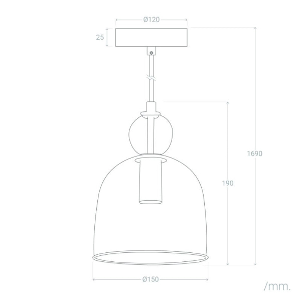 Wisząca lampa sypialniana Koloreno ABR-KOLO1-A Abruzzo bursztynowy