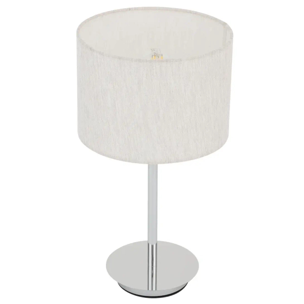 Stołowa lampa z abażurem HOTEL MOOD 11778 tkaninowa beżowa chrom