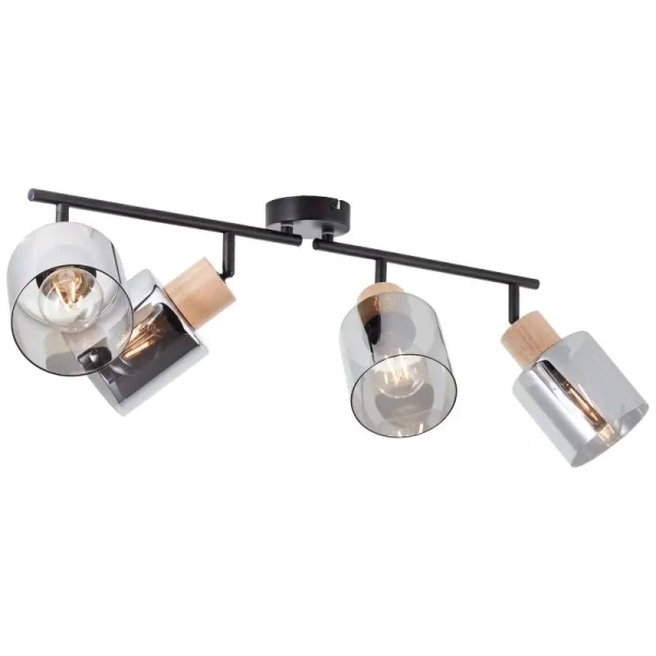 Loftowa lampa sufitowa Weald 99839/93 szklana czarna przydymiona