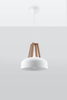 LAMPA wisząca SL.0388 metalowa OPRAWA okrągły ZWIS rustykalny drewno biały