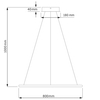 LAMPA wisząca SLIM/000053/3000/B MDECO okrągła OPRAWA metalowy ZWIS LED 40W 3000K ring biurowy czarny