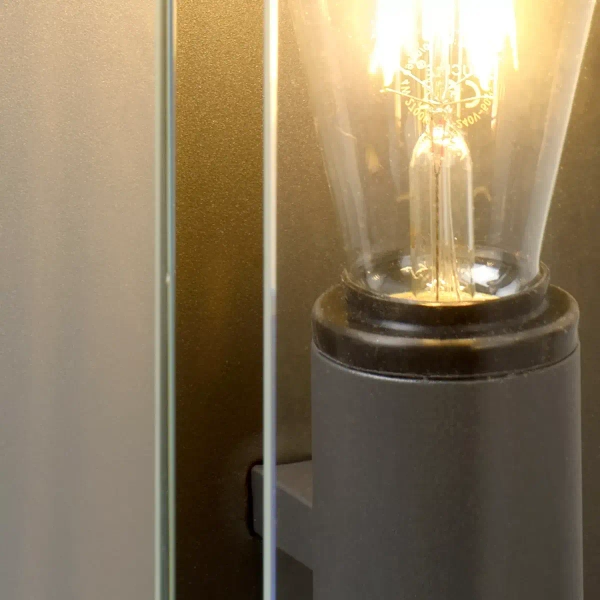 Balkonowa lampa na ścianę CLAIRE 27883/01/30 Lucide IP54 szklana antracyt