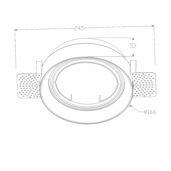 Nowoczesna lampa sufitowa Oneon podtynkowa oprawa do holu czarna