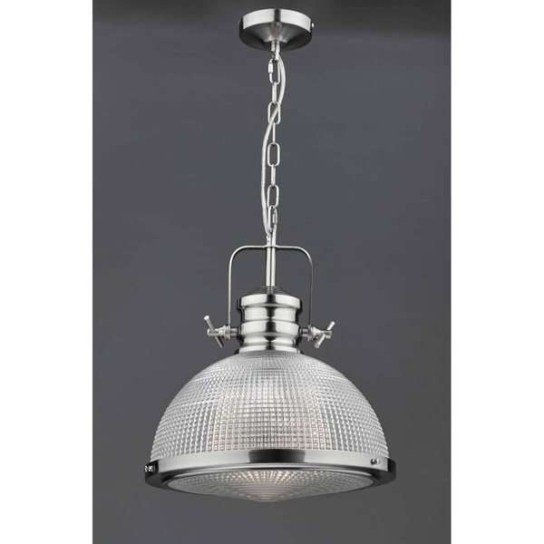 Kopułowa lampa wisząca PEYTON PEY0146 nad stół srebrny