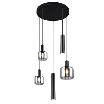 Kaskadowa lampa wisząca MATARO 364130532 Trio do jadalni chrom czarny