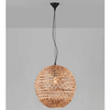Okrągła lampa wisząca GUARDIA LE44576 ball kula naturalna czarna