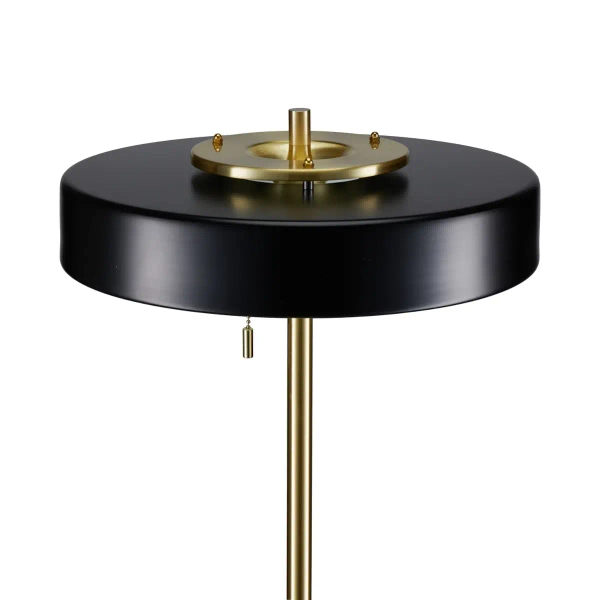 LAMPA podłogowa KKST-MF8872 BLACK okrągła OPRAWA metalowa czarna złota