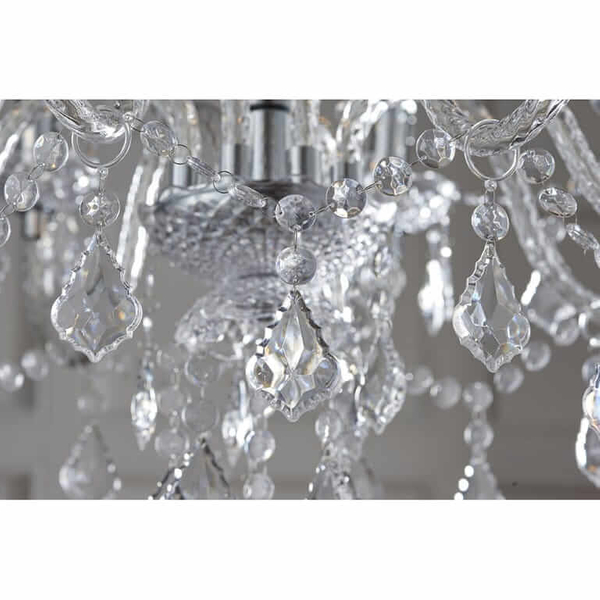 Żyrandol glamour świecznikowy Clarence 308-8CL Endon chrom przezroczysty