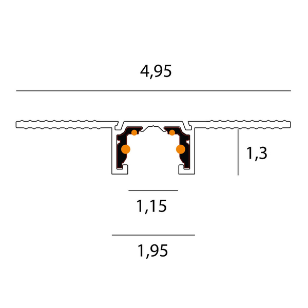 Szyna magnetyczna do systemu magnetycznego MAX NT0002 2m wpustowa czarna
