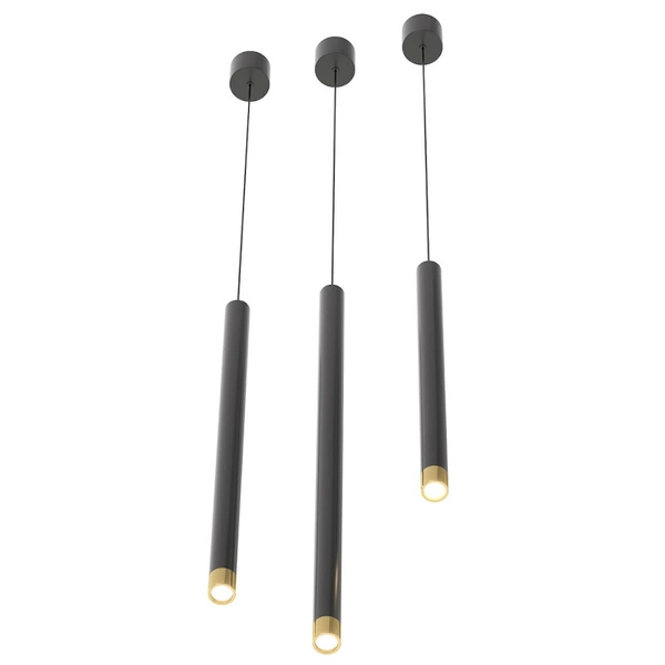 Zwis nad łóżko Q I wisząca lampa sopel czarno złoty tuba