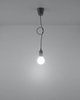 LAMPA wisząca SL.0575 industrialna OPRAWKA na żarówkę ZWIS przewód kabel szary