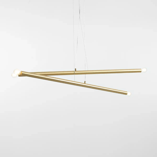 Modernistyczna lampa wisząca TUBO 1072L40 do salonu mosiądz