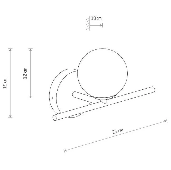 Okrągły kinkiet Aralia 10527 IP44 bańka metalowy szklany biały złoty