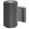 Metalowa lampa zewnętrzna ryflowana do ogrodu szara Rando OUTLET