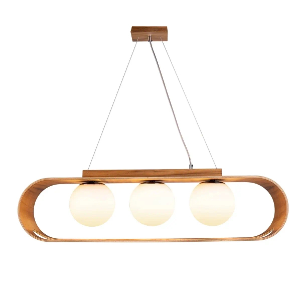 Potrójna lampa wisząca kule Sfera QN-SFERA-3P-TEAK brązowy biały