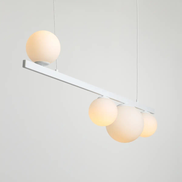 Wisząca lampa szklana GARDA 1099L molekuły okrągłe białe