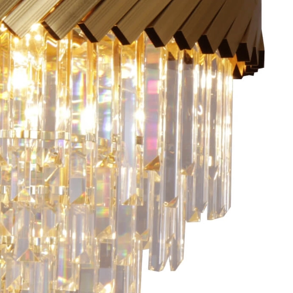 Kryształowa Lampa wisząca Lyon 23910/9 do jadalni złota przezroczysta