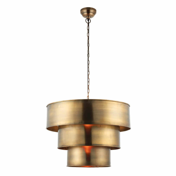 Industrialna lampa Morad 69783 Endon wisząca na łańcuchu mosiądz